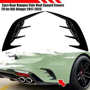 2 Piece Rear Bumper Side Vent Louver Duck Wing Cover, High Gloss, Car Accessories, Enhance Aerodynamics, Durable Material