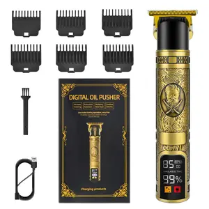 Professional Hair Clipper with LED Display, Electric Shaver, Beard Trimmer, Trimmer and Shaver, USB-C Charging, Long Hair Trimmer, 6 Attachments Set