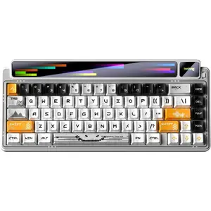 x Aula AMG65 Mechanical Gaming Keyboard w/Dual Screen, 65%  Small Custom RGB Keyboard Quite,/2.4G/Wired, Rapid Trigger, Hot Swappable for Windows Laptop PC  - White