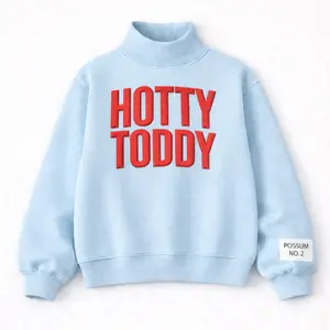 Powder Blue HOTTY TODDY Puff Ink Mock Neck
