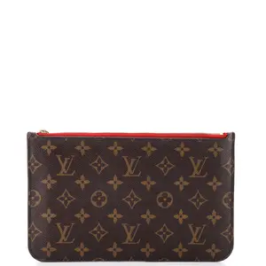 Pre-owned Louis Vuitton Canvas Coated Small Leather Goods Neverfull Pochette Monogram Canvas Large by Rebag