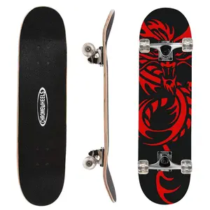 31 Inch Skateboard Double Kick Skate Board Cruiser Longboard 8 Layer Maple Deck Skateboards For And Beginners