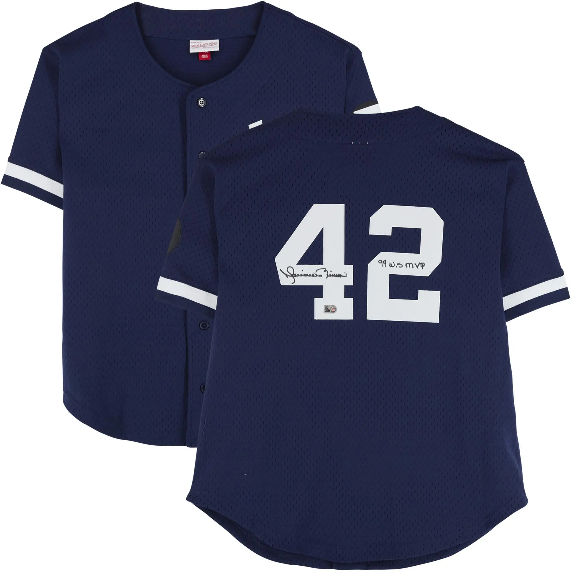 Mariano Rivera New York Yankees Autographed Blue Mitchell & Ness Authentic Jersey with "99 WS MVP" Inscription - Fanatics Authentic Certified