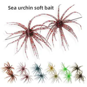 DeepJaw Outfitters biomimetic sea urchin soft bait, suitable for sea bass and black bass, suspended swimming bait, durable high elasticity TPE fishing bait