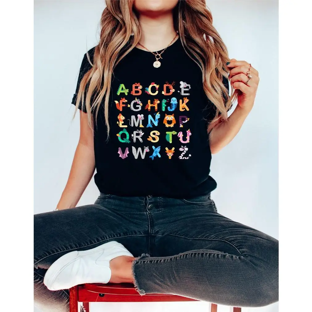 Teacher A-Z Alphabet Shirt, Animal Alphabet Tshirt, Kids Toddler Shirt, Back to School Tee, Kindergarten Teacher, Daycare Teacher