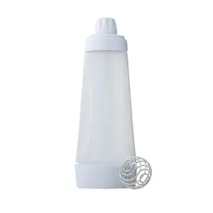 Ucraft Kitchen Pancake Batter Dispenser 2-in-1 Mixer Bottle with Stainless Steel Whisk Ball for Cupcakes Crepes & Muffins Durable Plastic Dishwasher Safe Easy Pour Design Bakeware