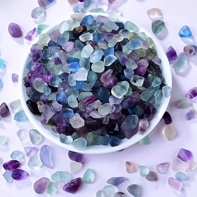 Natural Crystal Decorative Stone, 0.7-0.9cm 100g Natural Quartz Stone, Aquarium Gravel, Sea Glass Rock Sand for Fish Turtle Tank, Air Plant Decoration