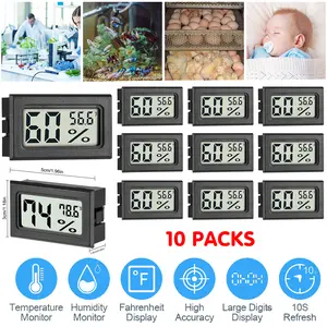 Mini Hygrometer Indoor Humidity Meter with Large LCD Display Accurate Temp & Humidity Monitoring for Home Office Greenhouse
