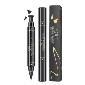 QIC Triangle Dual-Head Stamp Wing Makeup Eyeliner Pen, 2-in-1 Waterproof, Smudge-Proof Liquid Eyeliner with Precision Tip for Long-Lasting, Easy Application