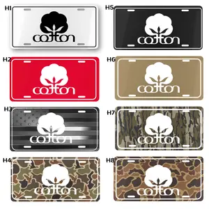 Cotton Camo License Plate, Farmhouse Camouflage Vanity Plate, Southern Country Truck Tag, Rustic Aluminum Car Plate for Trucks SUVs, Outdoor Hunting Gift for Him