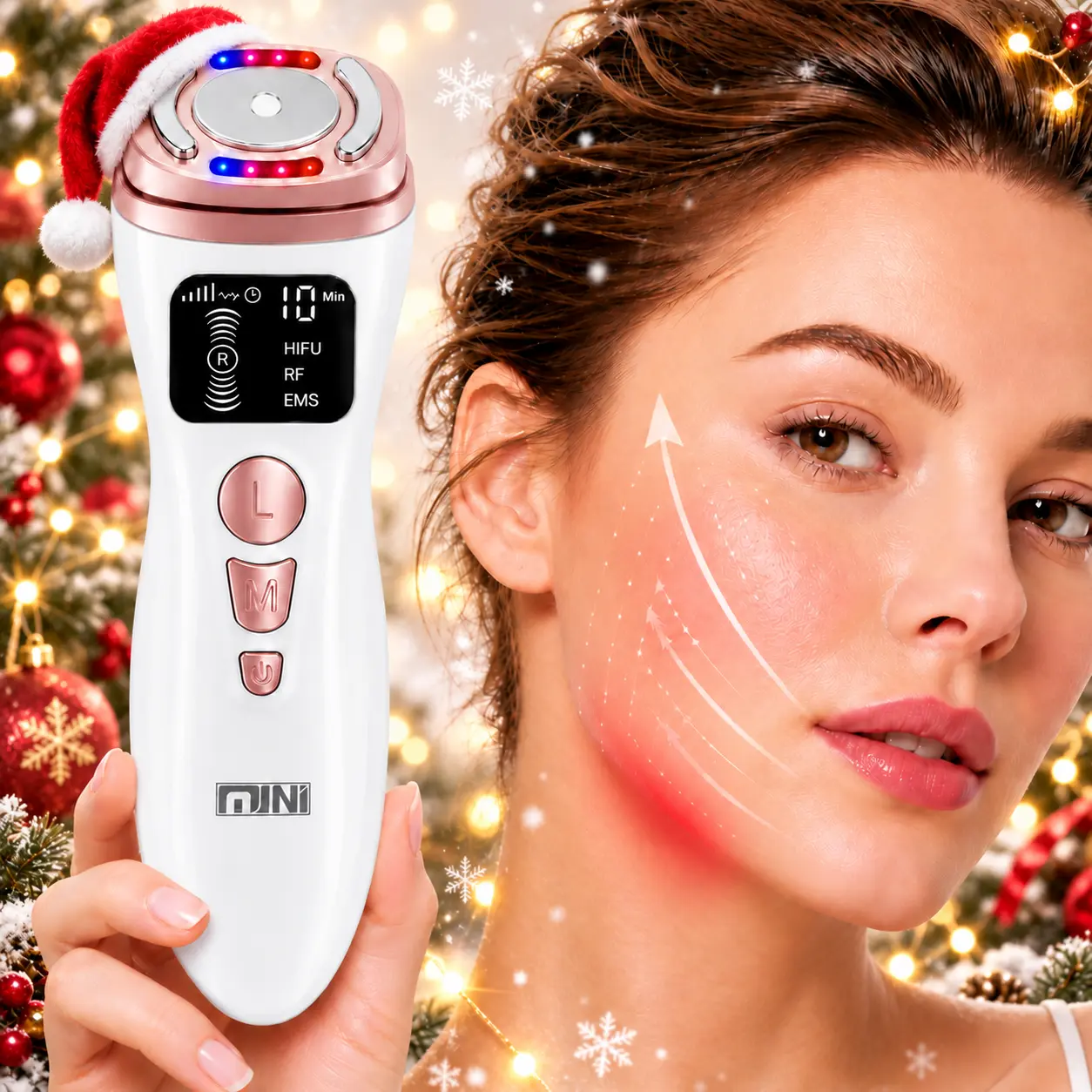 All-in-One Facial Beauty Device, 3-in-1 Facial Massager Beauty Device for Face and Neck, Summer Beauty Gift Ideas, Back to School, At-Home Skincare