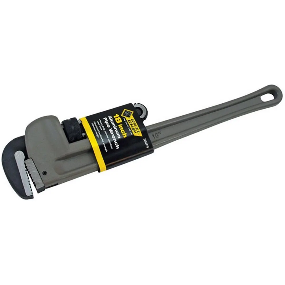 Steel Grip 18 In.. Adjustable Pipe Wrench with Long Handle, Aluminum Body, Mechanical Grabber Spanners & Wrenches