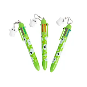 5 1/2" Halloween Plastic Shuttle Pens with Ghost Charm - 12 Pc.