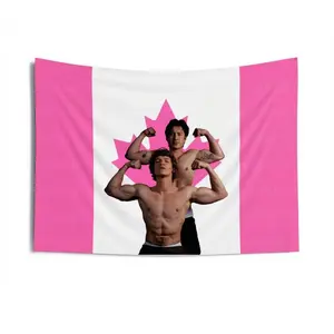 Vintage Heated Rivalry Tapestry, Retro Game Day Canada Flag, Sports Aesthetic Wall Decor, Classic Competition Banner, Bedroom Dorm Decor for Fans, Hudson Williams Connor Storrie Chemistry Flag