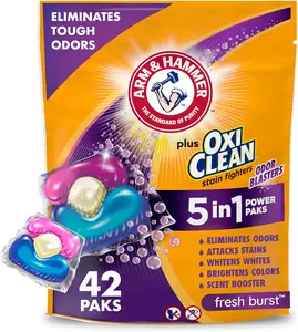 OxiClean Odor Blasters 5-in-1 Laundry Detergent Power Paks, Fresh Burst, 42 Count