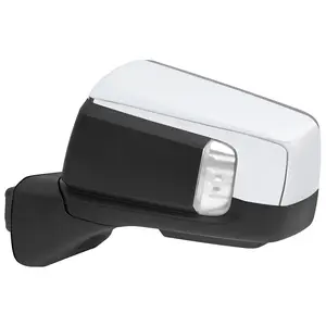 2019-2025 Chevrolet Silverado 1500 Chrome Power Adjustable, Manual Fold, BSD & Heated Side Mirror w/ LED Puddle and Turn Signal Light - Driver Side Only