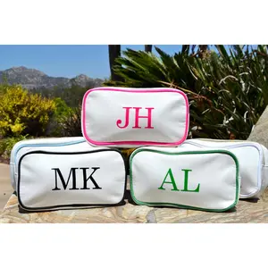 Custom Canvas Makeup Bag, Monogram Makeup Bag