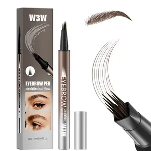 Eyebrow Pen 0.1mm Micro Tip Simulation Hair Flow Natural Hair Strokes Soft Nib Auto Never Dry Waterproof No Smudge for Natural Fluffy Brows Daily Office Clean Girl Makeup