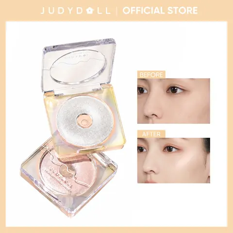 [Any 4 items] JUDYDOLL Starlight Glitter Highlighter Powder - Smooth Cosmetic, Highlighter Makeup, Brightens Skin Tone, Enhances Makeup Color, Transparent Fine Shimmer, Color Correction, Refreshes Look, Summer Use, Powder Highlighter,back to school