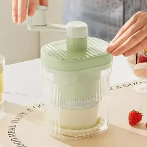 Manual Ice Maker for Home Use, DIY Ice Cream Cone Tool, Handheld Juicer, Small Crushed Ice Machine, Street Vending Ice Crusher, Bar Accessories