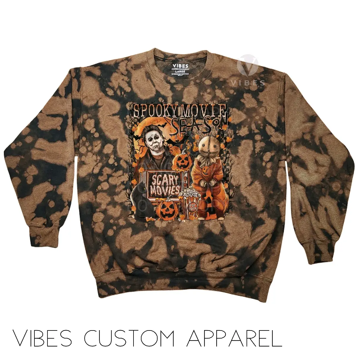 Spooky Movie Season Halloween Reverse Dye Unisex Sweatshirt