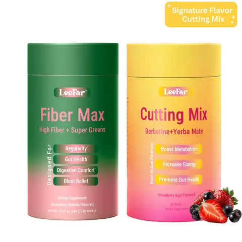【Leefar Cut & Gut Bundle】Leefar Cutting Mix| Strawberry Açaí flavor*1+Leefar Fiber Max| Strawberry Matcha flavor*1