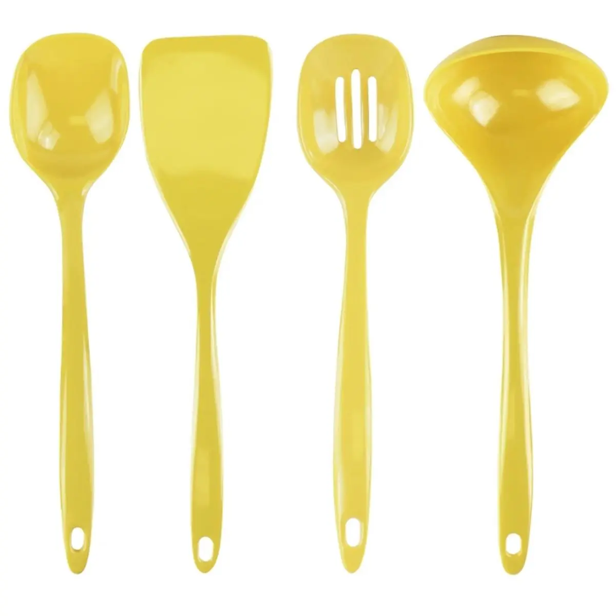 212 MAIN 4pc Camp Kitchen Utensil Set - Lemon Outdoor-Themed Cooking Utensils, Portable for Camping, Campfire Use, Includes Ladle, Spoon, Slotted Spoon, Spatula, Lemon-Themed, Hiking, Portable Cooking Utensils