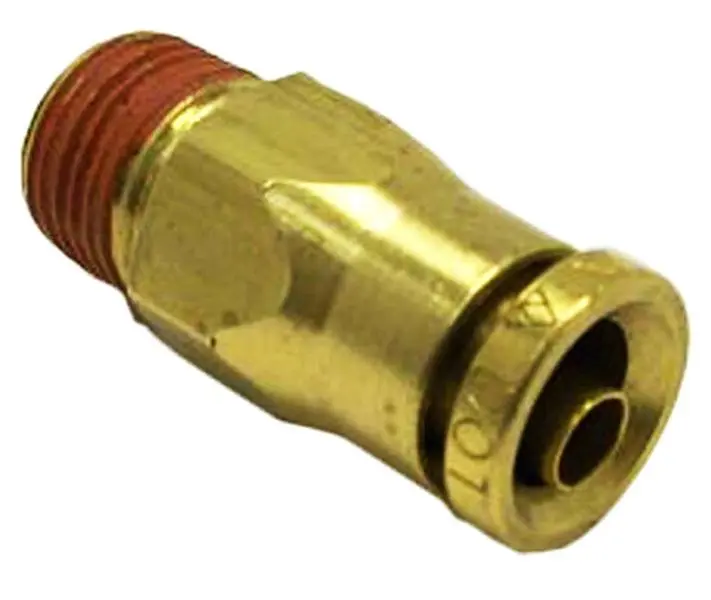 TORQUE Push-In-to-Connect Brass Air Male Straight Pipe Connector, 1/4 OD x 1/8 NPT - (TR14SF18)