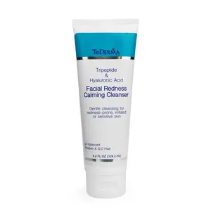 TriDerma TriPeptide & Hyaluronic Acid Facial Redness Calming Cleanser Gentle Face Wash with Chamomile & Raspberry Extracts for Sensitive Skin 4.2 FL OZ