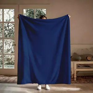 Navy Blue Solid Flannel Throw Blanket, Soft Cozy Plain Blanket, Warm Versatile Decor Throw for Couch, Bedroom, Ideal Gift for Men, Women, Home Decor Lovers