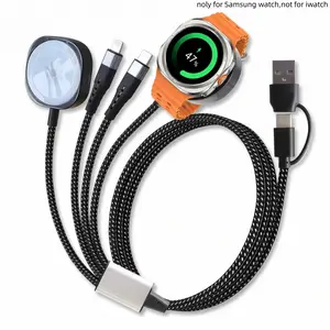 USB C Watch Charger, 4-In-2 Multi-Functional Data Cable, Small Night Light, Reverse Charging, Compatible with Samsung Galaxy Watch Series