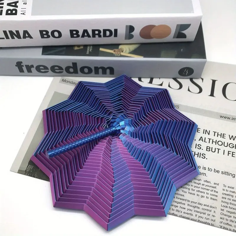 3D Printed Retractable Fractal Hexagon Fidget Toy Interlocking Layers Smooth Spinning Sensory Tool Stress Relief Fidgeting for Focus Mindfulness Adults Teens Cross-Border Christmas Birthday Gift Multi-Color Sensory Fidget Star