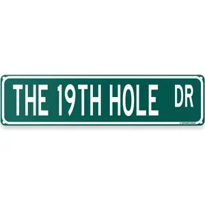 The 19th Hole Dr Funny Sports Man Cave Bar Street Sign 16" x 4" Golf Theme Home Decor (The19THHoleDrStreet)