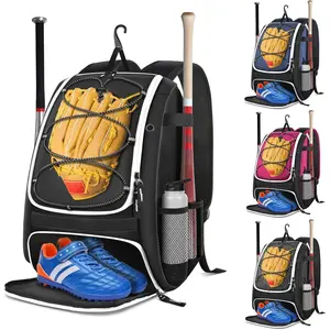 Baseball Bag, Softball Bag for Baseball Gear & T-Ball Bat, Baseball Backpack with Shoes Compartment for Men/Women