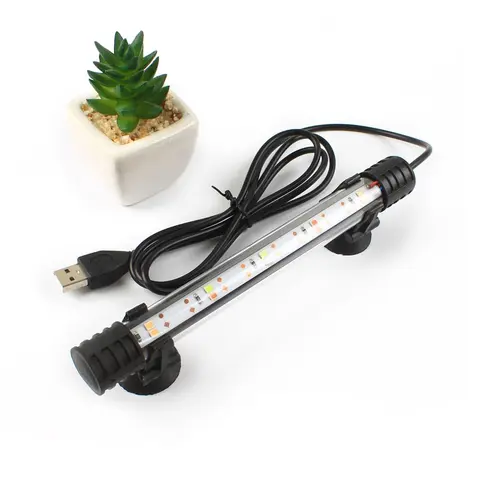 1PC 17-47cm USB Powered Aquarium Light, LED Waterproof Fish Tank Light, Underwater Lighting Submersible Lamp, Plant Grow Lamp, 110-240V