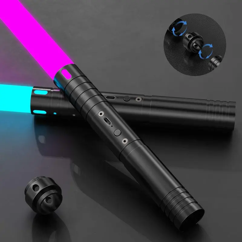 2-in-1 Double Edged Lightsaber, Toys more suitable for Kids 15 RGB Color Changing LED Lightsaber, USB Rechargeable Toy Lightsaber for Party, Christmas Gifts Multifunction