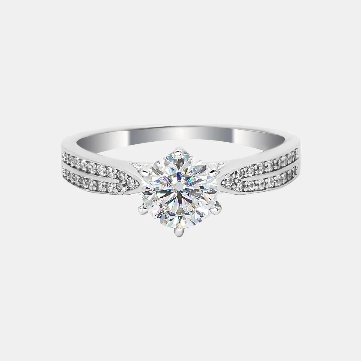 【219】QuicklyDelivery|NOBonus - 1CT Mossanite Ring Rose1 CARAT SYNTHETIC MOISSANITE RING – Elegant Engagement/Wedding Ring for Women, Classic Fashionable Anniversary/Birthday/Valentine’s Day Gift