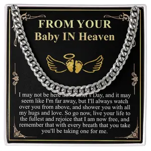 First Christmas Gift from Baby in Heaven, Loss of Child Fathers Day Gift, Pregnancy Loss, Miscarriage Father's Day Chain Necklace