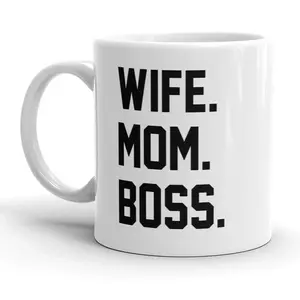Wife Mom Boss Mug Funny Mothers Day Coffee Cup - 11oz Funny Coffee Mugs Ceramic Printed Drinkware Cup