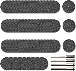 60 count Rotary Tool Cut Off Wheel 1-1/4 inch Reinforced Fiberglass Cut Off Wheels and 4 count Mandrels