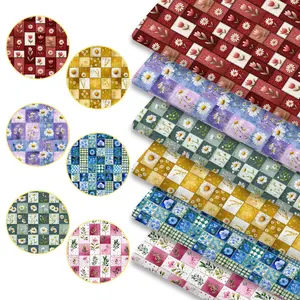 6pcs 45cm*50cm/17.72in*19.69in Vintage Patchwork Plaid Floral Print Fabric, Fresh and Simple, Suitable for Patchwork Quilting, Bedding, Tablecloths, Bags, Face Masks, Hats, Headbands, Pillowcases, and Other DIY Fabrics