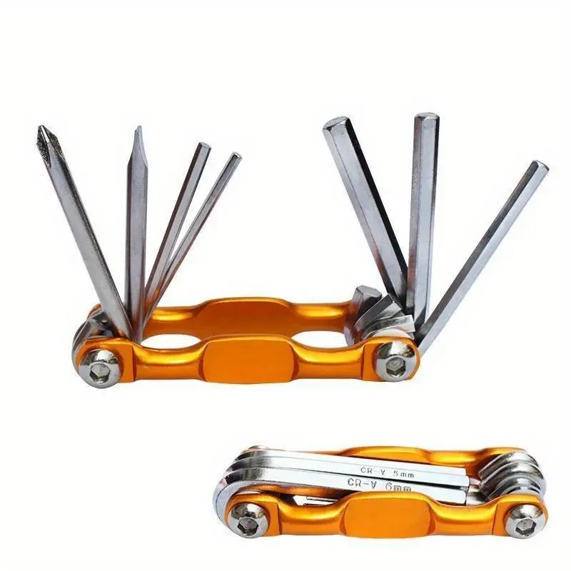 Lightweight Portable 7 in 1 Mountain Bike Cycling Multi Repair Tools Kit Bicycle Repaire Set Spoke Hex Allen Wrench Screwdrivers Multifunctional Wrench Set