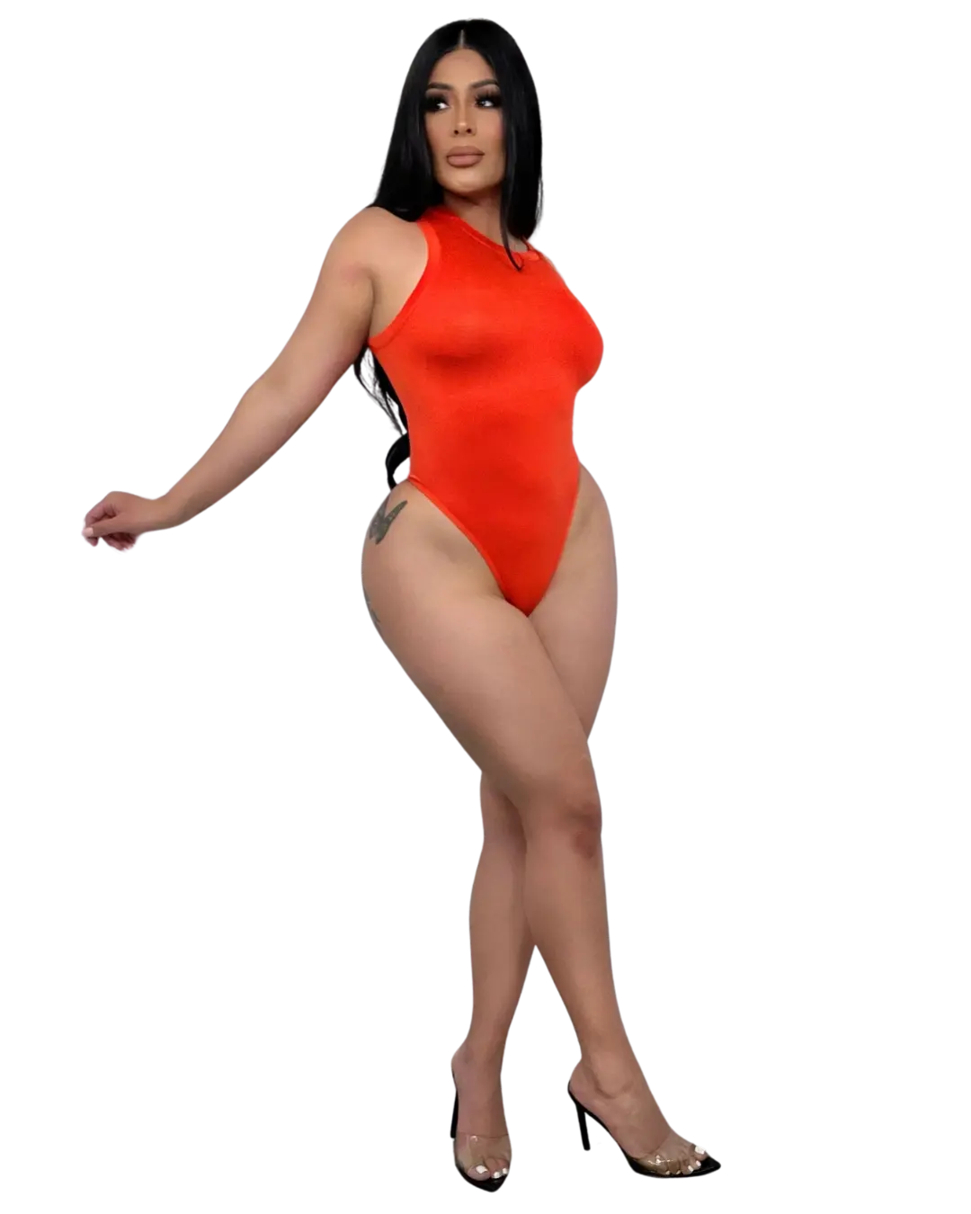Orange Basic Seamless BodySuit