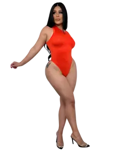 Orange Basic Seamless BodySuit