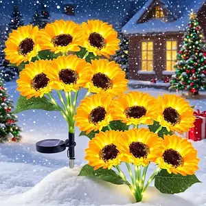 1/2 Packs Solar Garden Lights, Garden Glow Light, Artificial Sunflower LED Courtyard Lights, IP54 Outdoor Decorative Solar Lawn Lights, Outdoor Pathway Lighting, Halloween, Christmas, Courtyard, Landscape, Pathway Decorative Lights