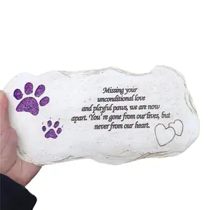 Shining Paw Prints Pet Dog Memorial Stones Pet Memorial Garden Stones