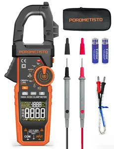 POROMETISTO CM06Pro Smart Clamp Meter, True-RMS 600A and 1000A AC/DC, Clamp-on Digital Multimeter with Inrush Current, VFD Mode, LoZ, NCV Non-Contact Voltage Tester, Measures Temp Capacitance Resistance Frequency Continuity Diode (with Case & Leads)