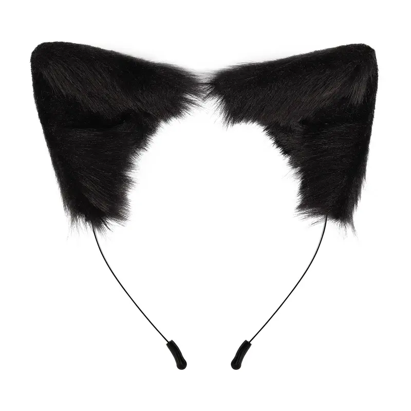 Handmade Plush Cat Ear Headband, Cosplay Accessory, Anime Convention Prop, Lolita Costume Item, Cute Animal Ears Hair Band, Party Accessory