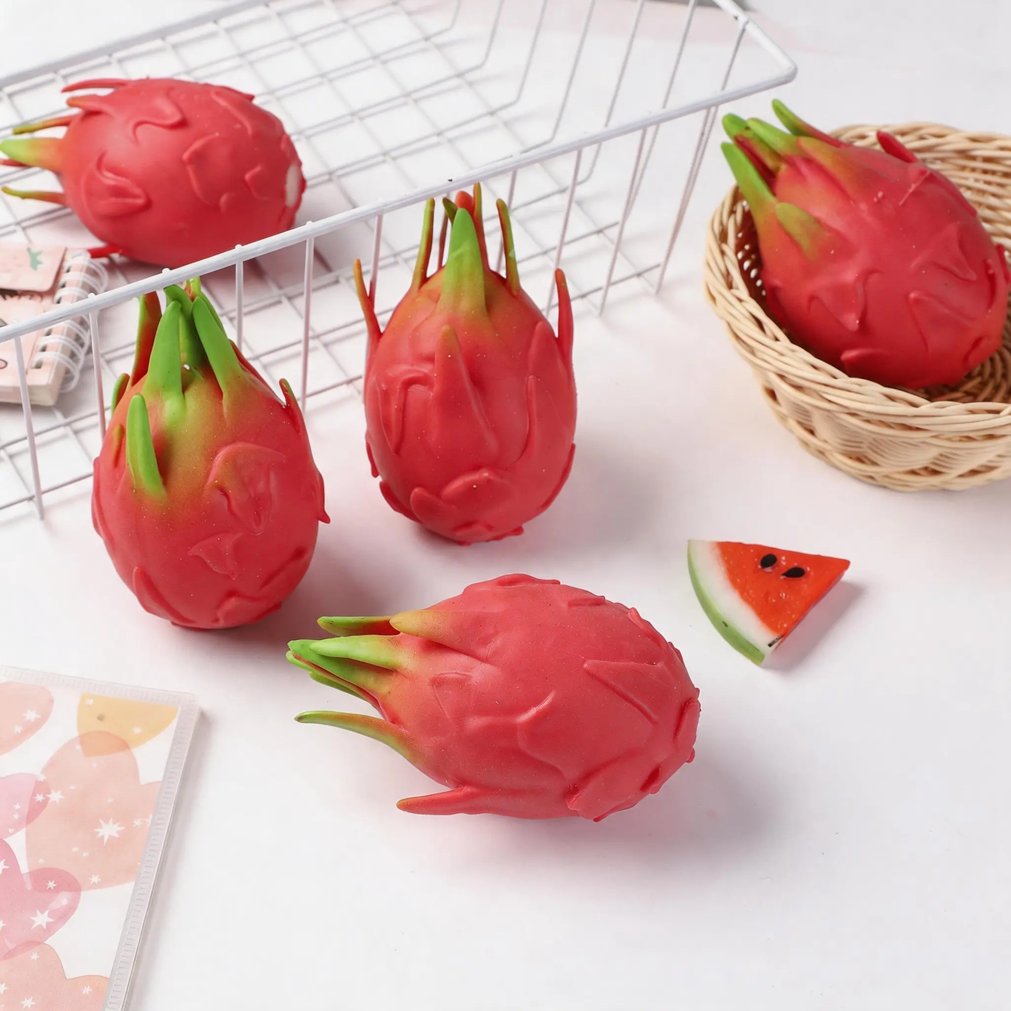 Simulation Dragon Fruit Squishy Toy – Viral Stress Relief Squeeze Ball, Fruit Fidget Toy, Slow Rising Sensory Squishy for Kids & Adults, Cute Desk Toy, Anxiety Relief, Graduation Gift, Children Gift Ideas, TikTok Viral Toy, Summer Vibes Party Favor