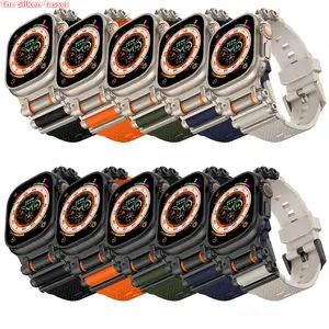 Gear Mecha Style Silicone Watch Band, Rugged Three Dimensional Strap, Soft Shock Resistant Structure Compatible with Apple Watch S11 S10 And S9 for Daily Outdoor And Trendy Wear, Only Watch Band Included